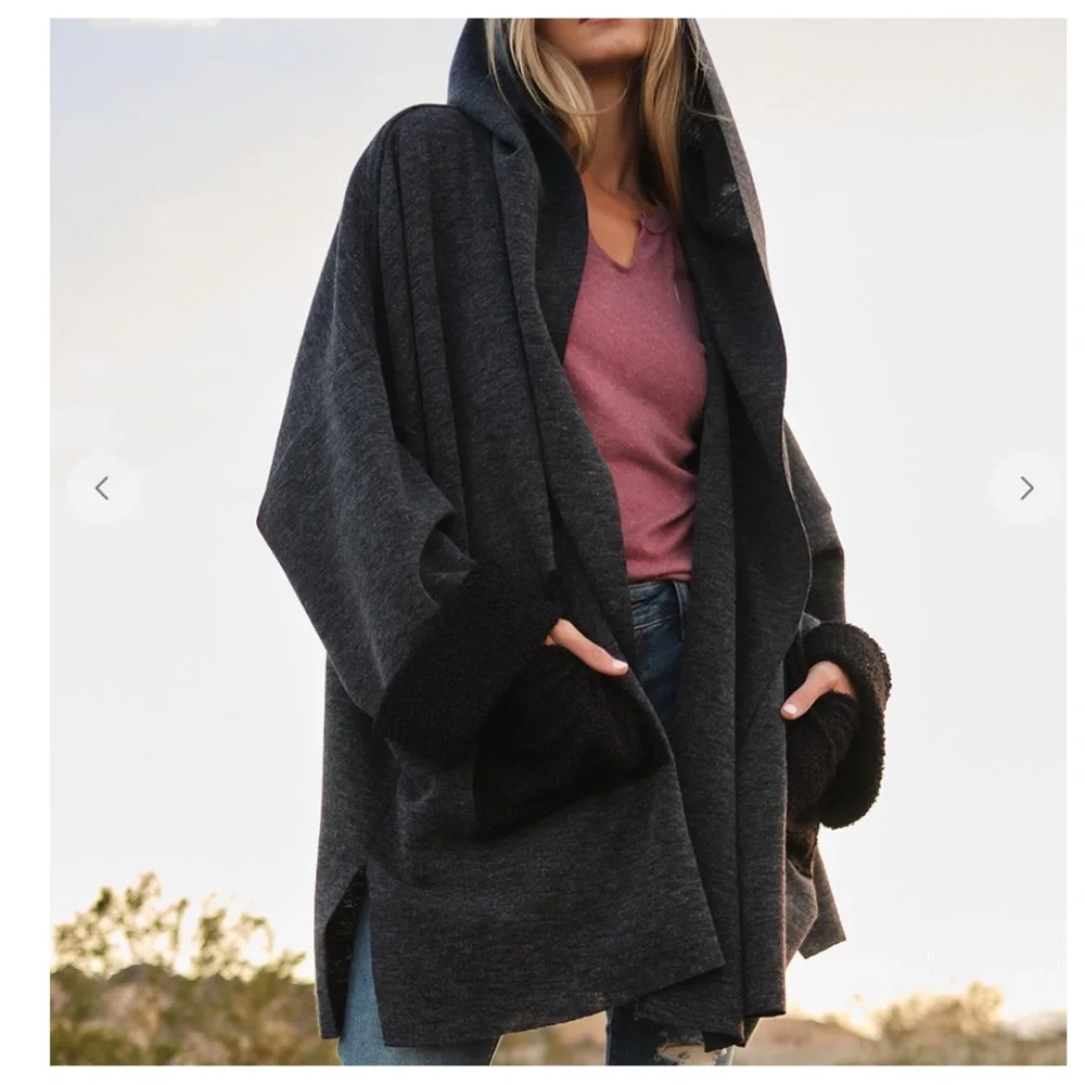 31 Oversized Stunning chic and Comfy Multi Fabric Hoodies Cardigan - Picture 4 of 7